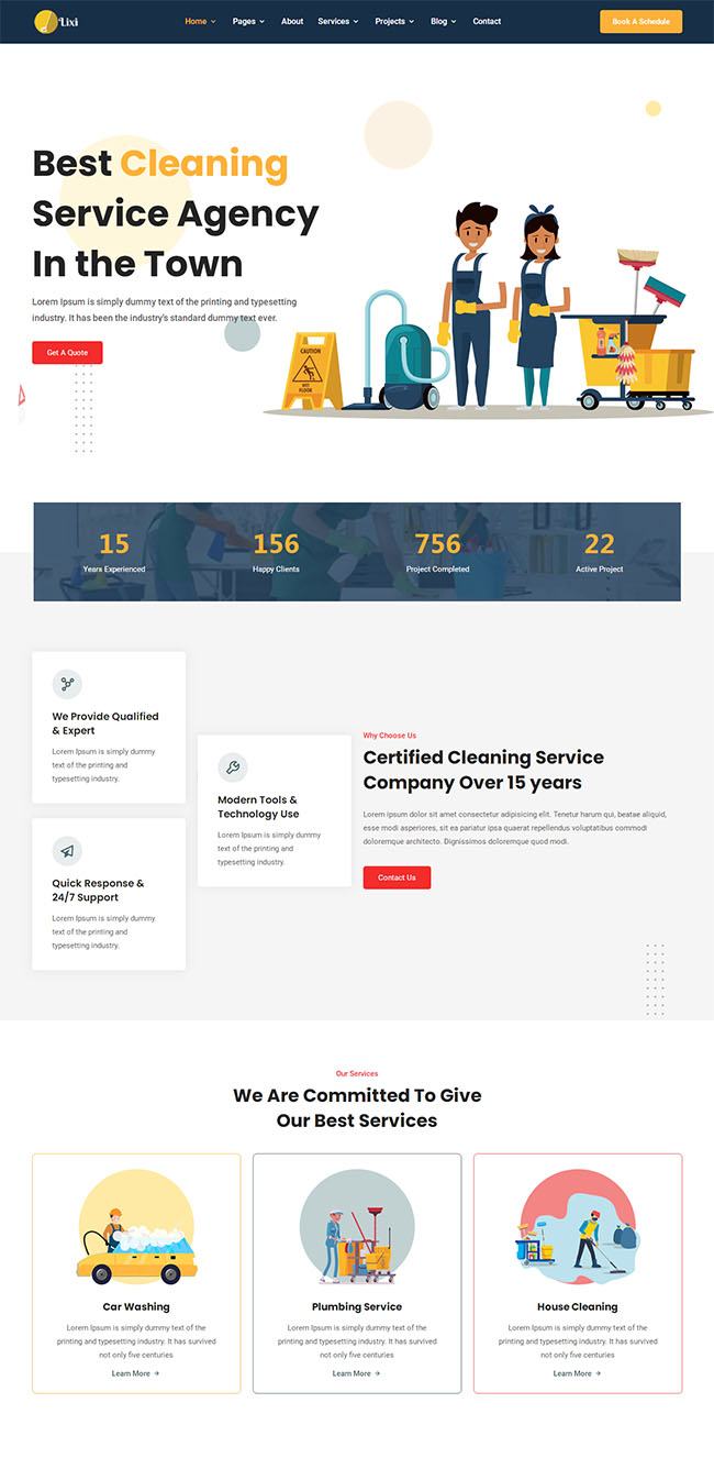 家政保洁服务公司网站模板