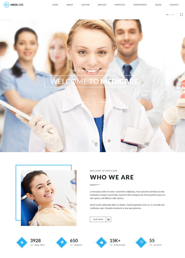 牙医网站HTML5模板下载